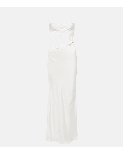 Christopher Esber Cutout Silk Faille Maxi Dress - White