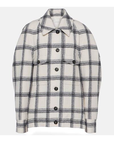 Sportmax Assenzi Checked Virgin Wool Shirt Jacket - Grey