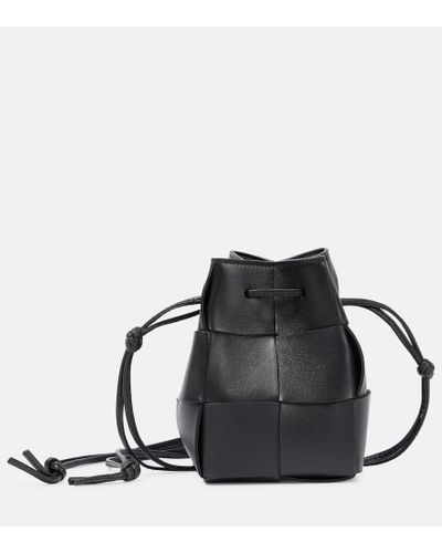 Bottega Veneta Bucket-Bag Cassette Mini aus Leder - Schwarz