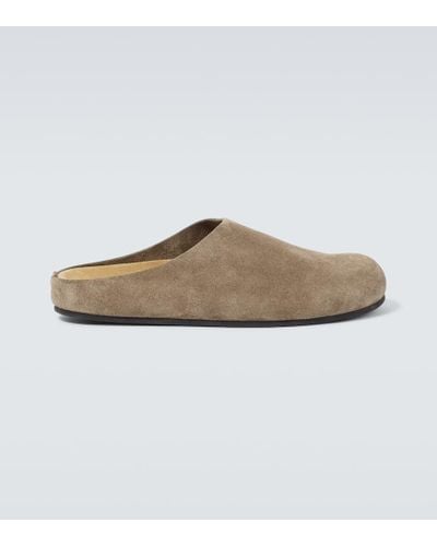 The Row Slippers Hugo in suede - Bianco