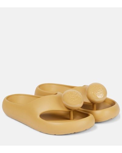 Loewe Paula's Ibiza Bubble Rubber Thong Sandals - Natural