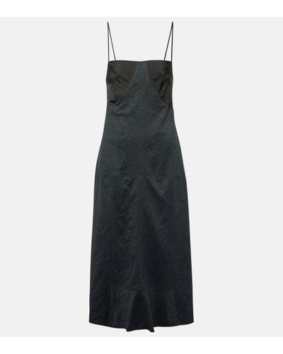 Jil Sander Robe midi en coton melange - Noir