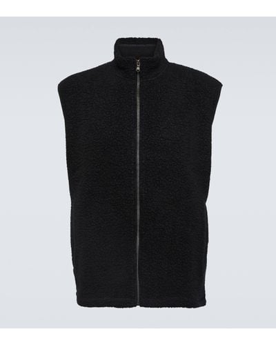 Sunspel Fleece Wool-blend Vest - Black