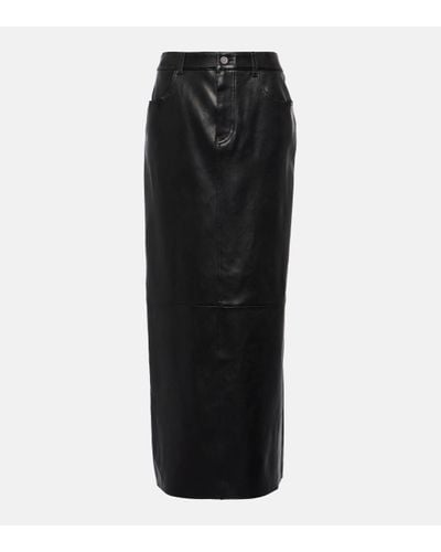 Stouls Beth Leather Midi Skirt - Black