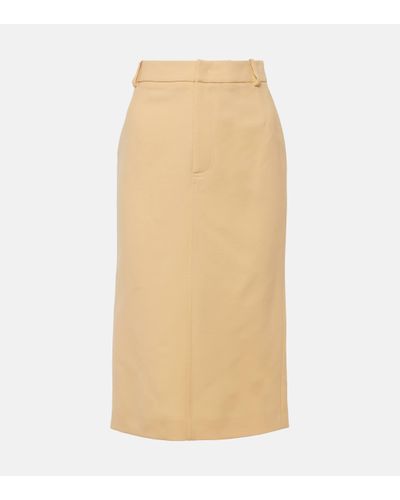 Tod's Virgin Wool Pencil Skirt - Natural