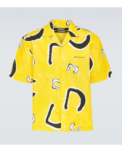 Jacquemus Camisa bowling Jean de algodon estampada - Amarillo