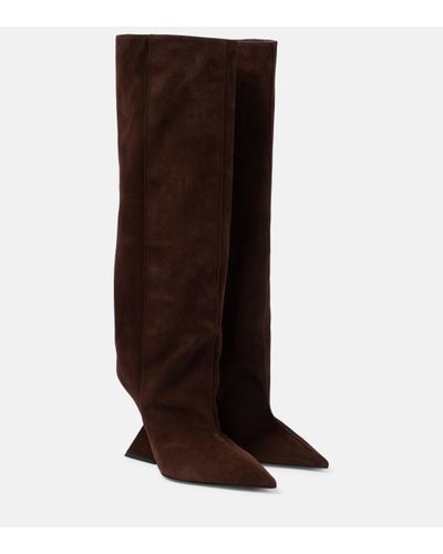 The Attico Cheope Suede Leather Knee-high Boots 105mm - Brown