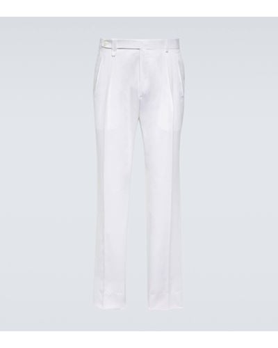 Brioni Pantalon chino Elba en coton - Blanc