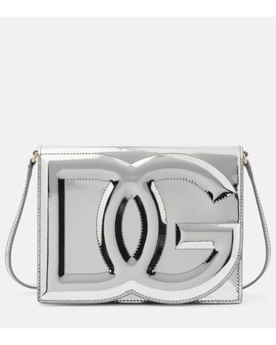 Dolce & Gabbana Dg Mirrored Leather Crossbody Bag - Metallic