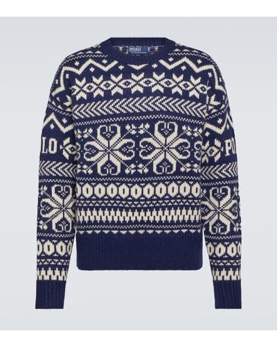 Polo Ralph Lauren Snowflake Wool-blend Sweater - Blue