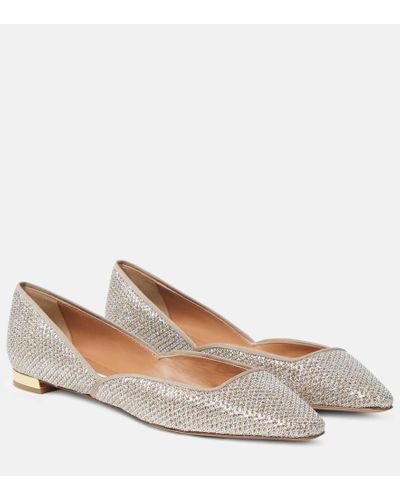 Aquazzura Ballerinas Maia aus Mesh - Mettallic