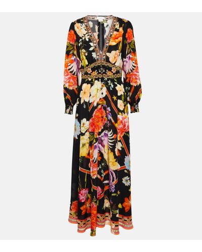 Camilla Abito lungo in seta - Multicolore