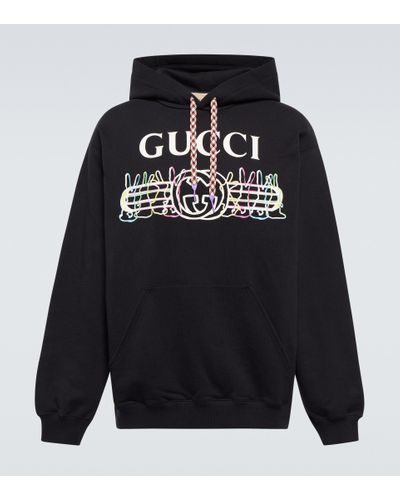 Gucci Logo Cotton Hoodie - Black
