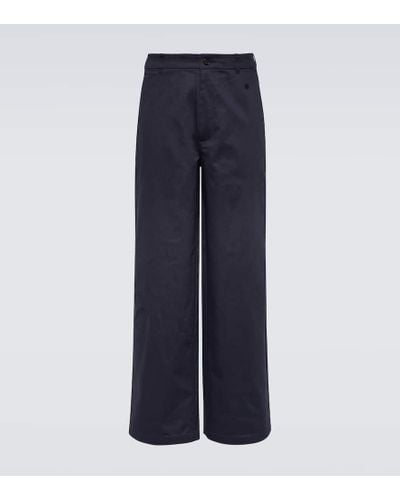 Acne Studios Pantalones anchos Pablo de sarga de algodon - Azul
