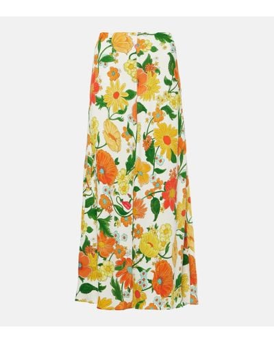 Stella McCartney Floral Cady Maxi Skirt - Yellow