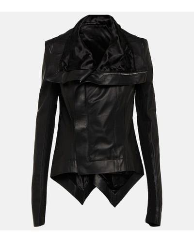 Rick Owens Naska Leather Jacket - Black