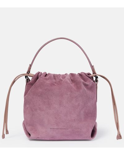 Brunello Cucinelli Suede Bucket Bag - Purple