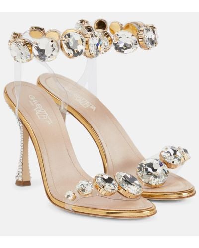 Giambattista Valli Diamond Clash Embellished Sandals - Metallic