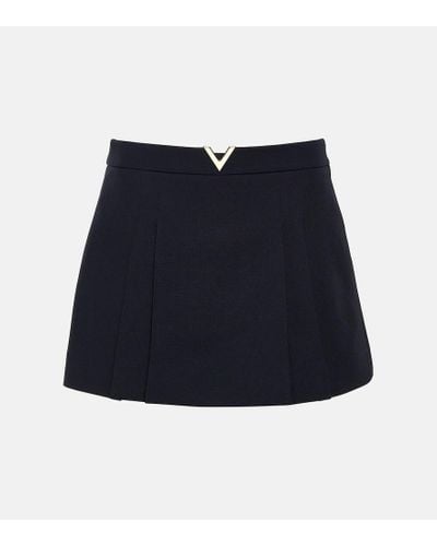 Valentino Vgold Crepe Couture Miniskirt - Blue