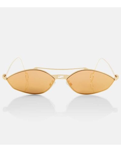 Fendi Oval Sunglasses - Natural