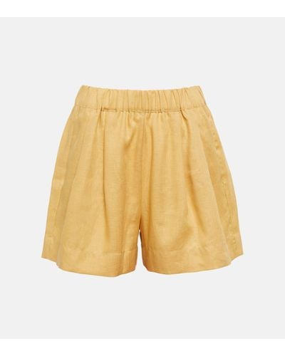 Asceno Linen Shorts - Yellow