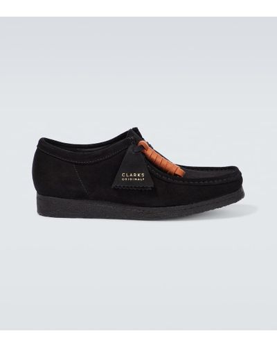 Clarks Wallabee Suede Boots - Black