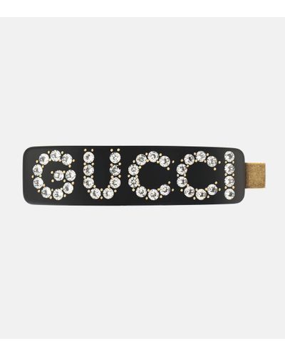 Gucci Haarspange mit Kristallen - Schwarz