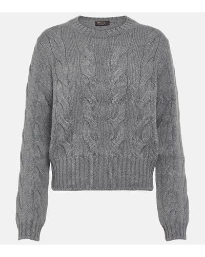 Loro Piana Cable-knit Cashmere Jumper - Grey