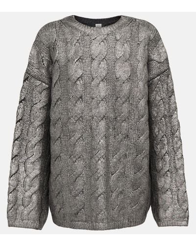 Totême Cable-knit Wool Sweater - Gray