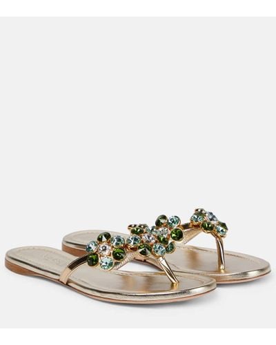 Giambattista Valli Verzierte Sandalen aus Leder - Mettallic