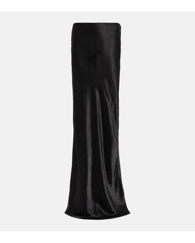 Ann Demeulemeester Satin Maxi Skirt - Black