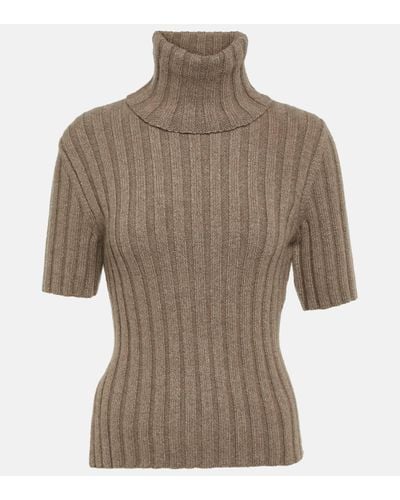 The Row Depinal Cashmere And Mohair Top - Brown
