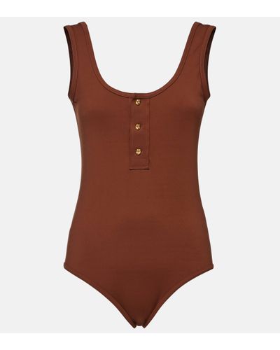 Bottega Veneta Buttoned Swimsuit - Brown