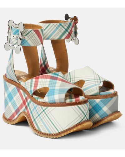 Vivienne Westwood Sandales London en cuir a carreaux - Bleu