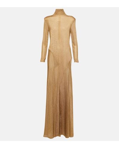 Tom Ford Turtleneck Jersey Gown - Natural