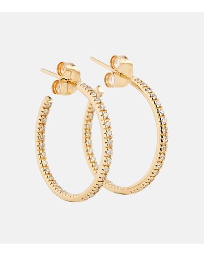 Sydney Evan 14kt Gold Hoop Earrings With Diamonds - Metallic