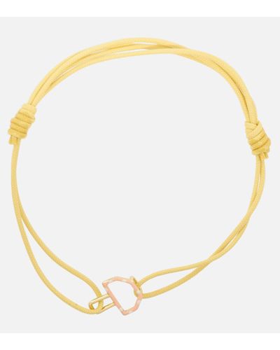 Aliita Mushroom 9kt Gold Cord Bracelet With Enamel - Metallic