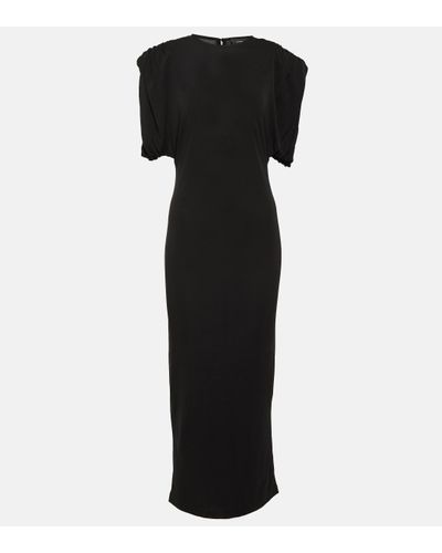 Wardrobe NYC Ruched Jersey Midi Dress - Black