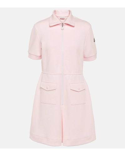 Moncler Cotton-blend Pique Polo Dress - Pink