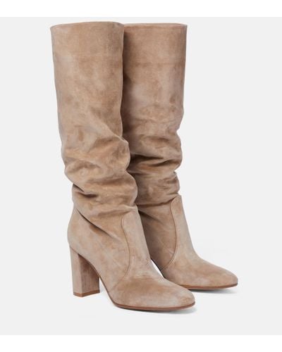 Gianvito Rossi Stiefel Glen 85 aus Veloursleder - Braun