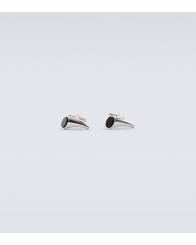 Lanvin Embellished Cufflinks With Onyx - White
