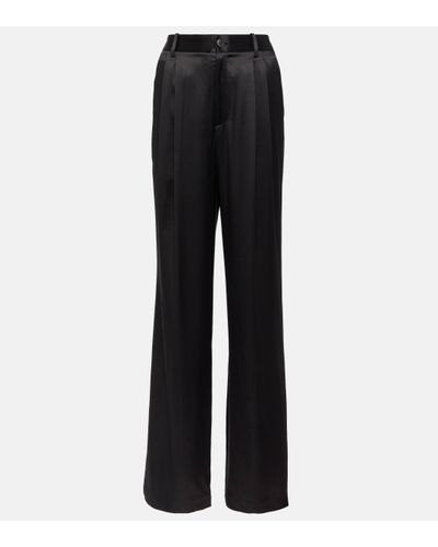Nili Lotan Flavie Silk Wide-leg Trousers - Black