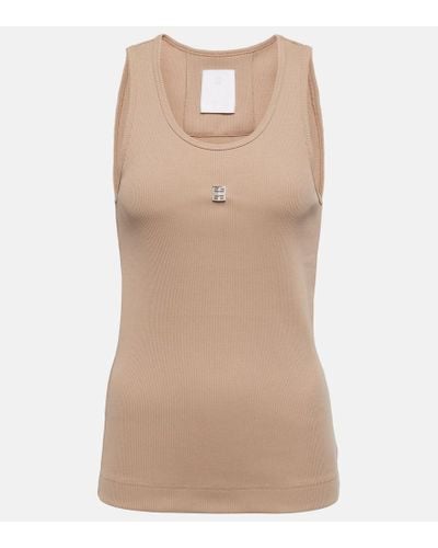 Givenchy Tank top 4G in cotone a coste - Neutro
