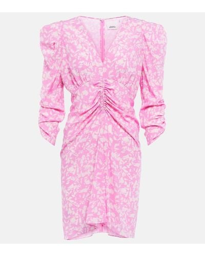 Isabel Marant Aliniza Floral Silk-blend Minidress - Pink