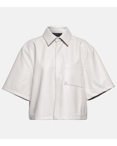Amiri Hemd aus Lederimitat - Weiß