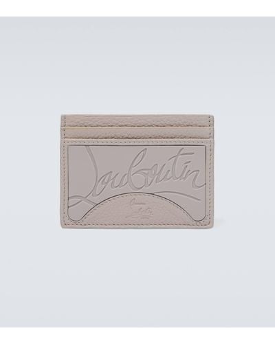 Christian Louboutin Porte-cartes Kios en cuir embosse - Blanc