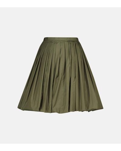 Alaïa Minifalda de popelin en mezcla de algodon - Verde