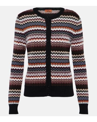 Missoni Cardigan in misto lana a zig zag - Nero