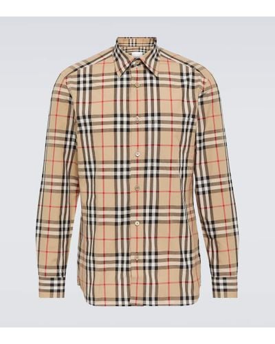Burberry Camisa Caxton de algodon a cuadros - Neutro