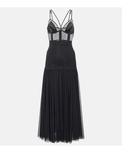 Dolce & Gabbana Panelled Bustier Midi Dress - Black